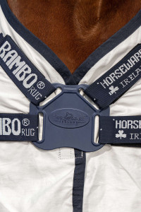 Horseware Rambo Natura Fliegendecke  White/Dark Blue 145 unisex product