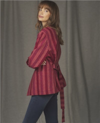 Magee 1866 Klara Tweed Wrap Jacket in Pink Stripe - 18 product