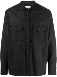 Camicia in misto lana grigio antracite con lavorazione a maglia product