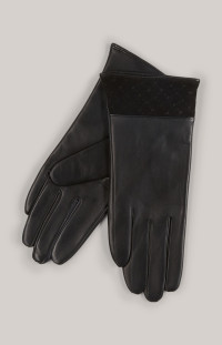 Skórzane rękawiczki w kolorze czarnym product