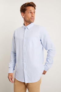 Mens Blue Long Sleeve Plus & Tall Oxford Shirt product