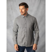 Joshua Houndstooth Check Brushed Shirt in Charcoal - Small product