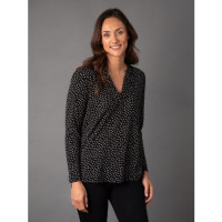Lilli Drop Print Jersey Top in Black - Small product