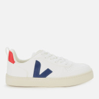Veja Kid's V10 Lace Leather Trainers - White/Cobalt/Pekin product