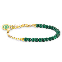 THOMAS SABO Gold Plated Charmista Chain Imitation Malachite Charm Bracelet product