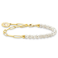 THOMAS SABO Gold Plated Charmista Link Chain Pearl Charm Bracelet product