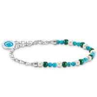 THOMAS SABO Silver Charmista Pearl, Turquoise & Malachite Charm Bracelet product