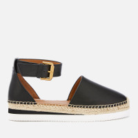 See By Chloé Women's Glyn Leather Espadrille Flat Sandals - Black - EU 39/UK 6 product