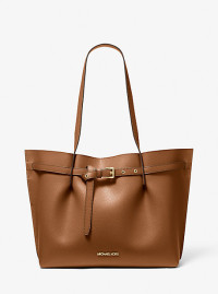 MK Emilia Large Pebbled Leather Tote Bag - Luggage Brown - Michael Kors product