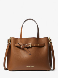 MK Emilia Large Pebbled Leather Satchel - Luggage Brown - Michael Kors product