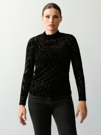 Shirt met animal-ausbrenner Alba Moda Zwart product