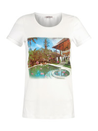 Shirt met modieuze print voor Alba Moda Wit product