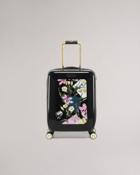 Women's Spliced Floral Small Trolley Suitcase in Black, Anvila product