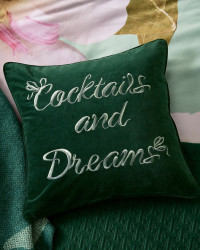 Cocktails And Dreams Cushion in Dark Green, Gardela product