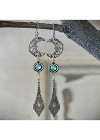 Moon Design Alloy Detail Silver Earrings product