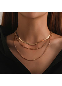 Layered Design Gold Alloy Geometric Necklace product