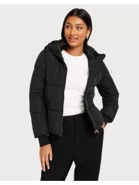 JdY Jdynewerica Short Hood Jacket Otw N Puffer jackets Black Silver Zipper product