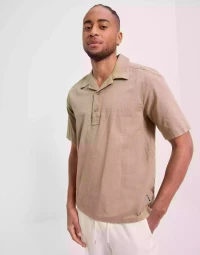 Only & Sons Onsbree Ss Reg Slub Shirt Cs Kortärmade skjortor Chinchilla Solid Color product
