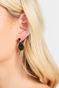 Black & Gold Tone Gem Drop Earrings product