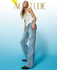 Actitude by Twinset - Jeans con strappi e ricami, Denim Chiaro, Taglia: 25 product