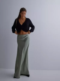 Neo Noir - Pitkät hameet - Smoke Green - Vicky Heavy Sateen Skirt - Hameet - maxi skirts product