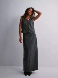 Neo Noir - Långa kjolar - Dark Grey - Vipse Melange Skirt - Kjolar product