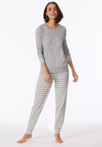 Lange pyjama met manchetten grijs-gemêleerd - Casual Essentials 48 product