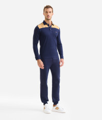Polo manica lunga in cotone Blu Navy product