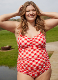 Coralie Red Gingham Neck Adjustable Swimsuit- Extra Large (UK 20-22) product