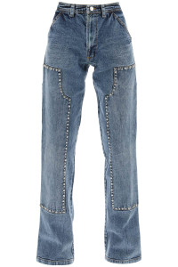 Des Phemmes Straight Cut Jeans With Rhinestones product