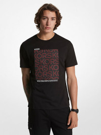 MK T-shirt color block in cotone e mesh con scritta KORS - Nero (Nero) - Michael Kors product
