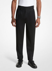 MK Pantaloni in flanella di lana stretch con cintura - Nero (Nero) - Michael Kors product