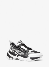 MK Sneaker Nick in pelle e mesh - Nero/bianco (Nero) - Michael Kors product
