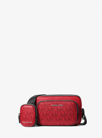 MK Camera bag Hudson con pochette in pelle con logo - Cremisi (Rosso) - Michael Kors product