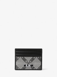 MK Porta carte di credito Hudson con logo Empire jacquard - Nero (Nero) - Michael Kors product