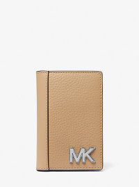 MK Porta carte di credito Hudson in pelle martellata - Cammello (Marrone) - Michael Kors product