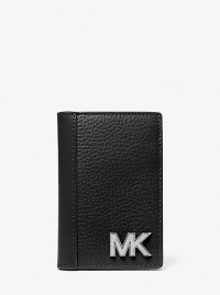 MK Porta carte di credito Hudson in pelle martellata - Nero (Nero) - Michael Kors product