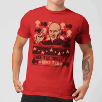 Star Trek: The Next Generation Make It So Men's Christmas T-Shirt - Red - XS product