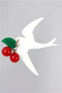 Collectif Accessories Winona 50s Swallow Brooch - ONE White product