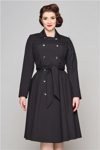 Collectif Womenswear Korrina Swing Trench Coat - UK 20 Black product