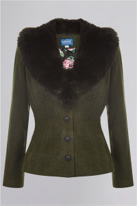 Collectif Womenswear Molly Riding Jacket - 22 Olive Green product