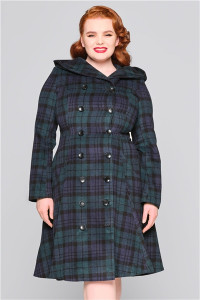 Collectif Womenswear Heather Blackwatch Check Swing Coat - UK 22 Multicoloured product