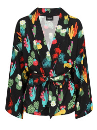 Collectif Womenswear Sabine Cacti Forest Kimono - UK 10 Black product