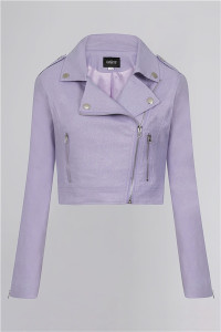 Collectif Womenswear Outlaw Glitter Biker Jacket - UK 6 Lilac product