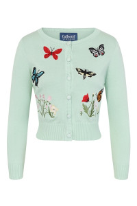 Collectif Womenswear Abigail Butterfly Cardigan - UK 22 Light Green product