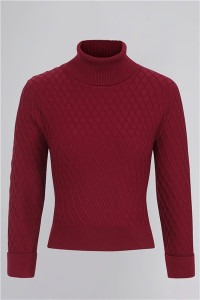 Collectif Womenswear Rai Knitted Roll Neck Jumper - UK 22 Burgundy product