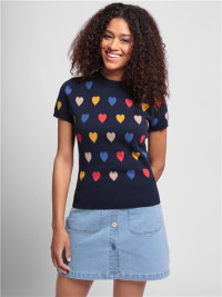 Bright And Beautiful Sydney Rainbow Heart Top - M - L Multicoloured product
