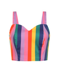 Bright And Beautiful Fanny Rainbow Wishes Stripe Top - UK 18 Multicoloured product