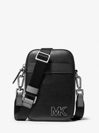 MK Hudson Color-Block Leather Smartphone Crossbody Bag - Black - Michael Kors product