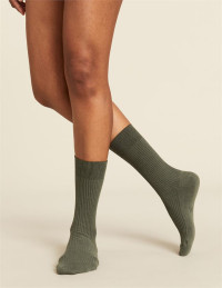 Women's Ribbed Crew Socks - Moss product